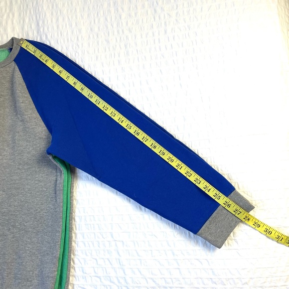 Top Man Size L Sweater Long sleeve Gray Green and Blue - Picture 6 of 15